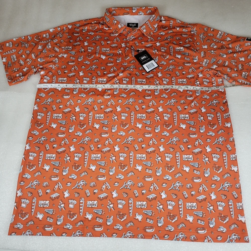 NWT Waggle Men's 2XL Texas Game Day Football Golf Party Tailgate Polo Shirt Rare - Picture 8 of 11